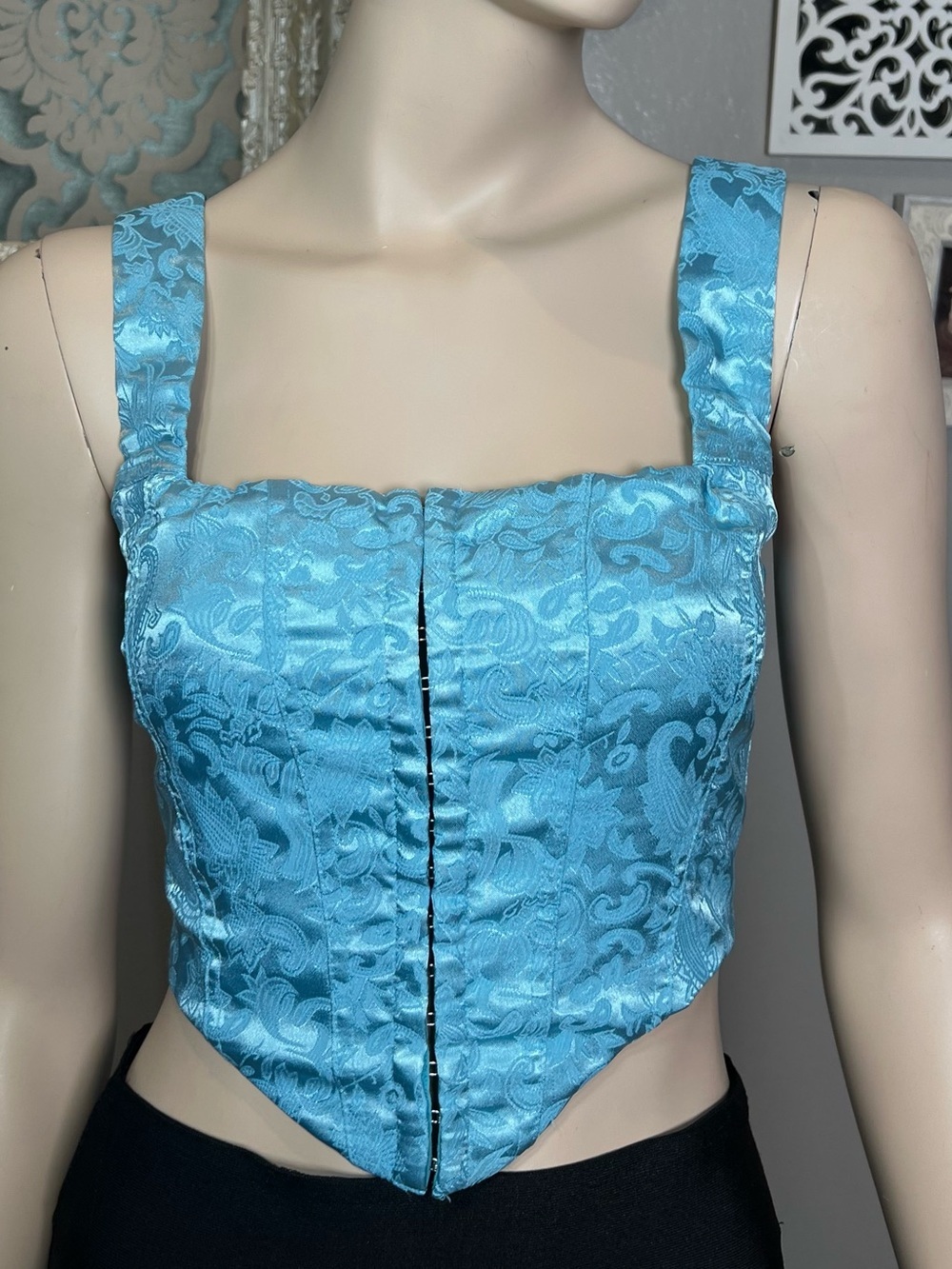 Princess Polly Turquoise Satin Top
